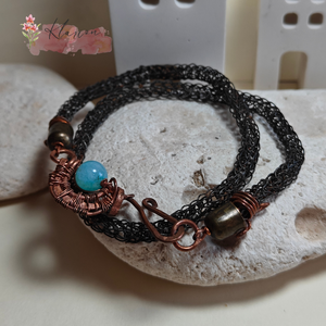 Amazonit ásvány gyöngyös karkötő vagy nyaklánc, Ékszer, Karkötő, Karperec, Fémmegmunkálás, Ékszerkészítés, MESKA