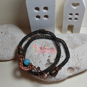 Amazonit ásvány gyöngyös karkötő vagy nyaklánc - ékszer - karkötő - karperec - Meska.hu