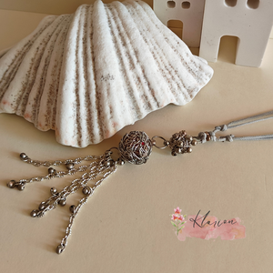 Ezüstös csillogás nyakék - ékszer - nyaklánc - bogyós nyaklánc - Meska.hu