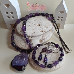 Levendula ametisztás ványgyöngy szett - Meska.hu