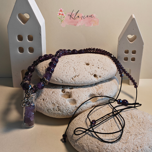 Levendula ametisztás ványgyöngy szett - ékszer - nyaklánc - gyöngyös nyaklánc - Meska.hu