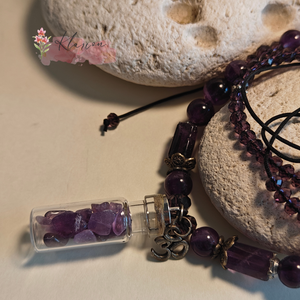 Levendula ametisztás ványgyöngy szett - ékszer - nyaklánc - gyöngyös nyaklánc - Meska.hu