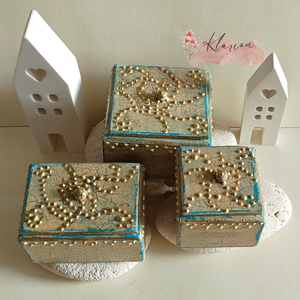 Vintage fedeles ékszertartó dobozka szett - ékszer - ékszertartó - ékszerdoboz - Meska.hu