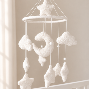 Kiságyforgó (Hold/csillag-felhő), Baba - mama, Baba játékok, Kiságyforgó, Varrás, MESKA