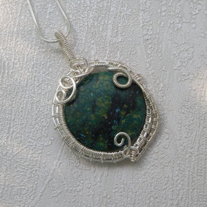 AKCIÓ! Erdő mélyén - krizokolla kő medál -  - Meska.hu