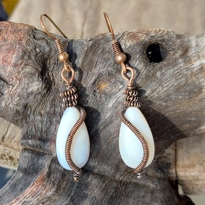 Vörösréz ékszer szett kalcedon ásványkövekkel - ékszer - ékszerszett - Meska.hu