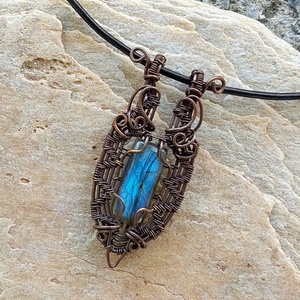 Labradorit és vörösréz - ékszer - nyaklánc - medálos nyaklánc - Meska.hu