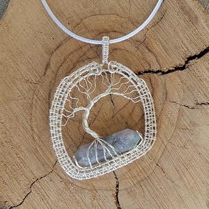 Életfa fluorit ásvánnyal, Ékszer, Nyaklánc, Medálos nyaklánc, Ékszerkészítés, MESKA