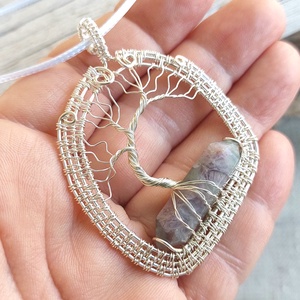 Életfa fluorit ásvánnyal - ékszer - nyaklánc - medálos nyaklánc - Meska.hu