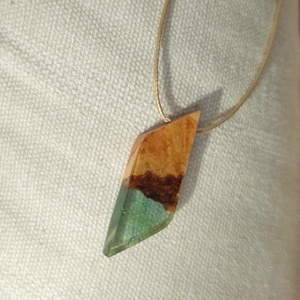 Rombusz alakú olajfa medál - ékszer - nyaklánc - medálos nyaklánc - Meska.hu