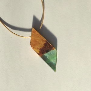 Rombusz alakú olajfa medál - ékszer - nyaklánc - medálos nyaklánc - Meska.hu