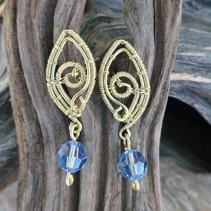 Swarovski kristályos arany színű fülbevaló - ékszer - fülbevaló - lógó fülbevaló - Meska.hu