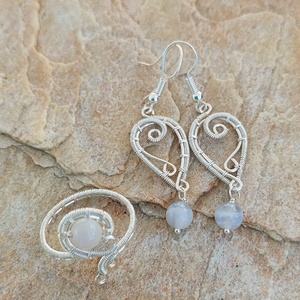 Ezüstözött drótékszer szett életfa motívummal - ékszer - ékszerszett - Meska.hu