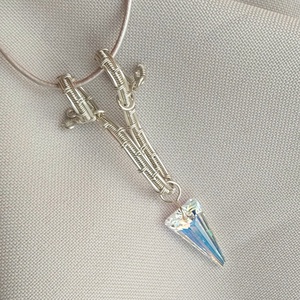 Sterling ezüst nyaklánc swarovski kristállyal - ékszer - nyaklánc - medálos nyaklánc - Meska.hu