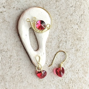 Fülékszer swarovski kristályokkal - ékszer - fülbevaló - fülékszer - Meska.hu