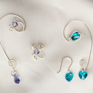 Ezüstözött fülékszerek swarovski kristályokkal - Meska.hu