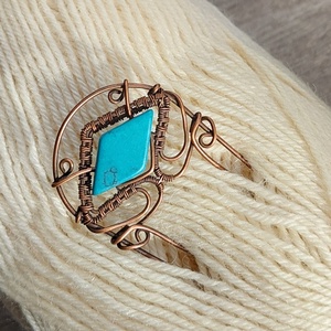 Vörösréz hajtű türkiz ásvánnyal - Meska.hu
