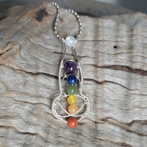 7 csakra nyaklánc ásványokkal - ékszer - nyaklánc - medálos nyaklánc - Meska.hu