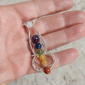 7 csakra nyaklánc ásványokkal - ékszer - nyaklánc - medálos nyaklánc - Meska.hu