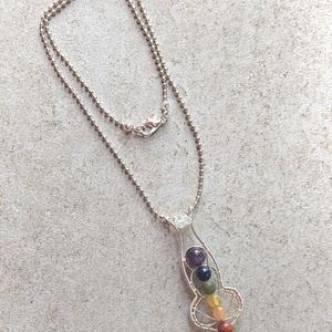 7 csakra nyaklánc ásványokkal - ékszer - nyaklánc - medálos nyaklánc - Meska.hu