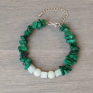 Ásvány karkötő malachit és amazonit kövekkel - Meska.hu