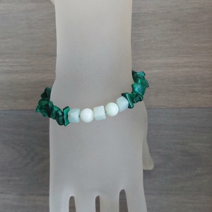 Ásvány karkötő malachit és amazonit kövekkel - ékszer - karkötő - ásványkarkötő - Meska.hu