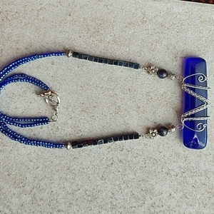 Olvasztott üveg és acél - ékszer - nyaklánc - statement nyaklánc - Meska.hu