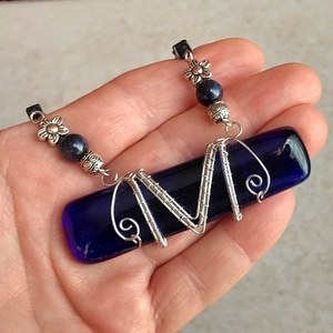 Olvasztott üveg és acél - ékszer - nyaklánc - statement nyaklánc - Meska.hu