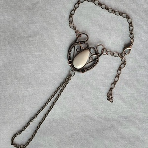 Vörösréz kézékszer kalcedon kővel - ékszer - karkötő - kézfej karkötő - Meska.hu