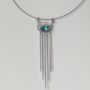 Swarovski kristály acéllal, merev nyakláncon, Ékszer, Nyaklánc, Nyakpánt, gallér, Ékszerkészítés, MESKA