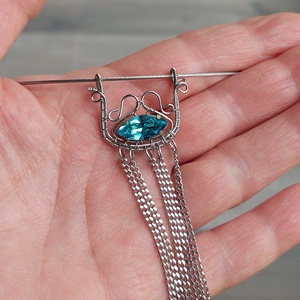 Swarovski kristály acéllal, merev nyakláncon - ékszer - nyaklánc - nyakpánt, gallér - Meska.hu