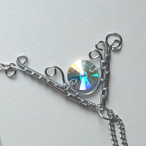 Acél drótékszer karkötő swarovski kristállyal - ékszer - karkötő - kézfej karkötő - Meska.hu