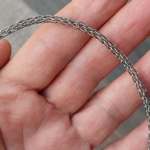 Acél nyaklánc viking kötés technikával - ékszer - nyaklánc - medál nélküli nyaklánc - Meska.hu