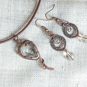 Hegyikristály drótékszer szett - ékszer - ékszerszett - Meska.hu