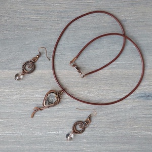 Hegyikristály drótékszer szett, Ékszer, Ékszerszett, Ékszerkészítés, MESKA