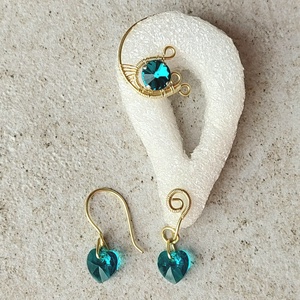 Különleges fülékszerek swarovski kristályokkal - ékszer - fülbevaló - fülékszer - Meska.hu