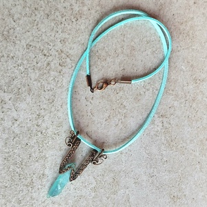 Vörösréz nyaklánc aura kvarc kővel, Ékszer, Nyaklánc, Medálos nyaklánc, Ékszerkészítés, MESKA