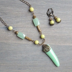 Ásvány és olvasztott üveg ékszer szett - ékszer - ékszerszett - Meska.hu