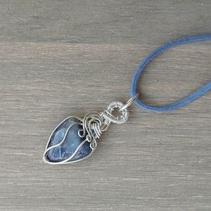 Alumínium nyaklánc szodalit ásvánnyal, Ékszer, Nyaklánc, Medálos nyaklánc, Ékszerkészítés, MESKA