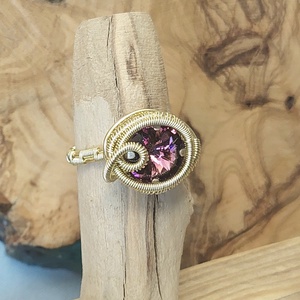 Swarovski kristályos gyűrű - ékszer - gyűrű - szoliter gyűrű - Meska.hu