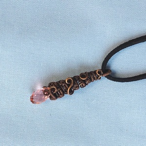 Barack swarovski és vörösréz nyaklánc - ékszer - nyaklánc - medálos nyaklánc - Meska.hu