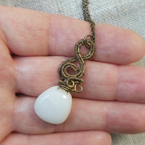 Tejkvarc nyaklánc - ékszer - nyaklánc - medálos nyaklánc - Meska.hu