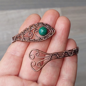 Vörösréz karkötő krizokolla kővel - ékszer - karkötő - karperec - Meska.hu