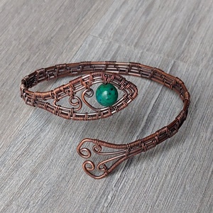 Vörösréz karkötő krizokolla kővel - ékszer - karkötő - karperec - Meska.hu