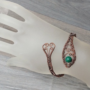 Vörösréz karkötő krizokolla kővel, Ékszer, Karkötő, Karperec, Ékszerkészítés, MESKA