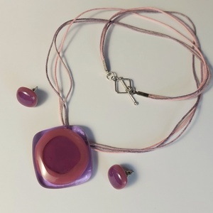 Olvasztott üveg szett, nyaklánc és fülbevaló - ékszer - ékszerszett - Meska.hu