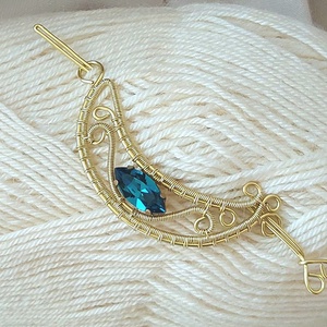 Arany színű hajtű zöld swarovskival - ruha & divat - hajdísz & hajcsat - hajcsat & hajtű - Meska.hu