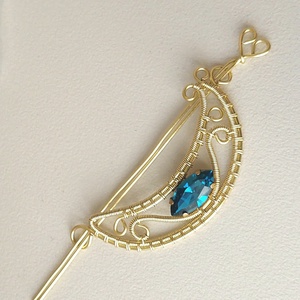 Arany színű hajtű zöld swarovskival - ruha & divat - hajdísz & hajcsat - hajcsat & hajtű - Meska.hu