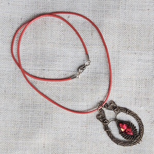 Patinázott alpakka nyaklánc swarovski kristállyal - ékszer - nyaklánc - medálos nyaklánc - Meska.hu