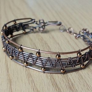 Vörösréz drótból készült karkötő - ékszer - karkötő - karperec - Meska.hu